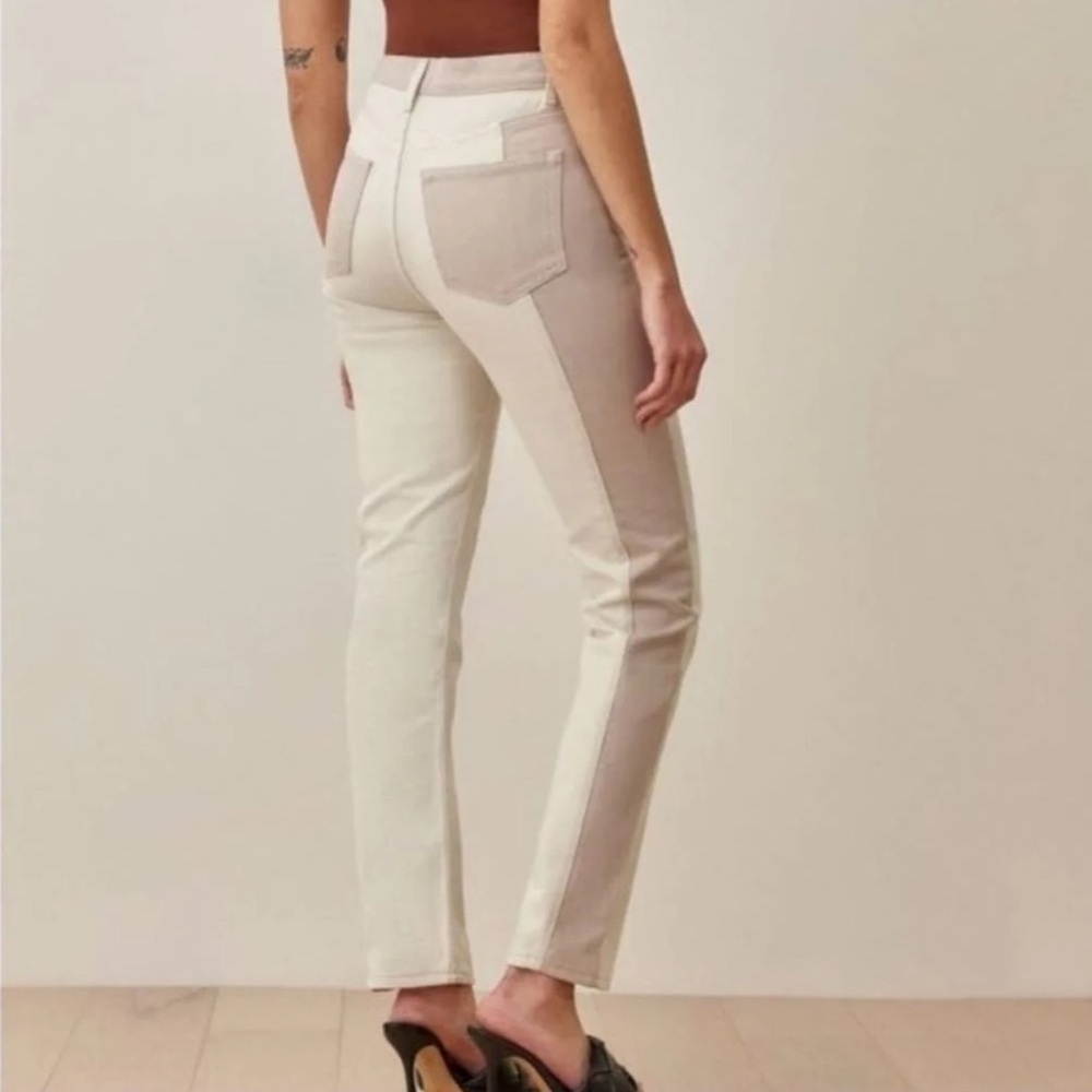 NWOT Reformation Cynthia Tonal Straight Leg High Waist Jeans Size 27